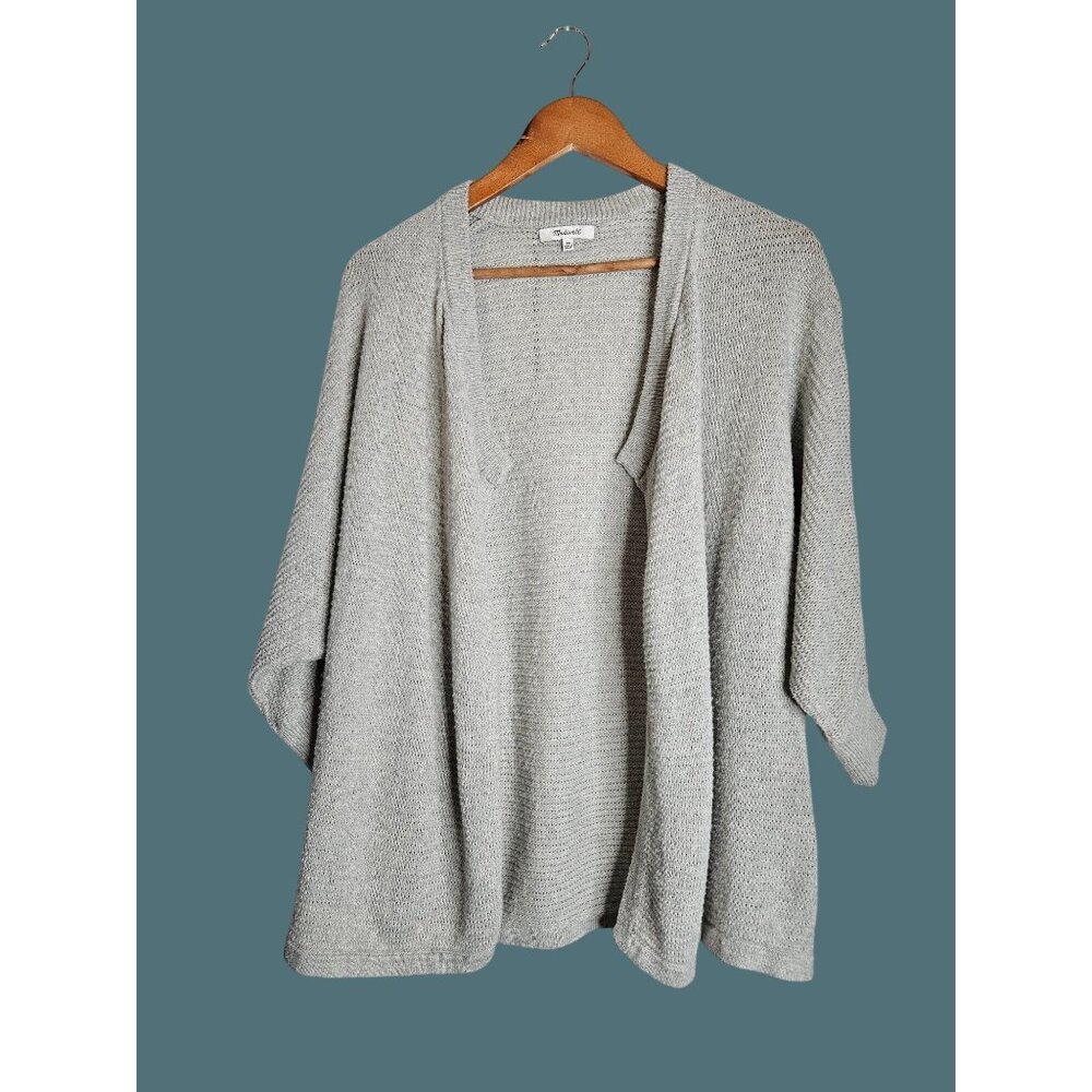 Madewell Womens Gray Open Front Cardigan Sweater XS Soft Knit OVERSIZED